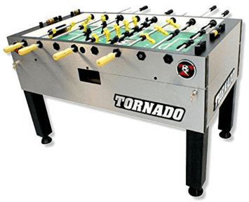 The Tornado Tournament 3000 foosball table in silver color