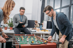Conducting a foosball table review